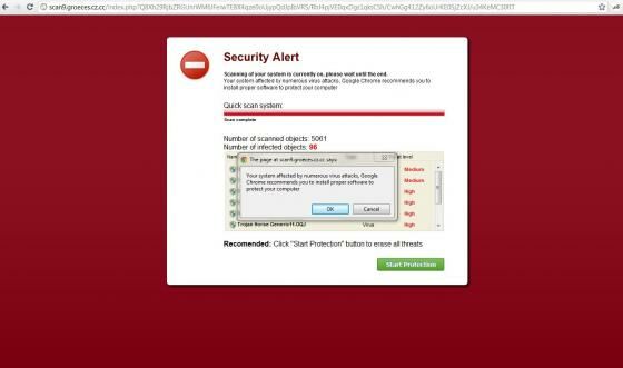 Fake antivirus messages