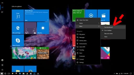 Menonaktifkan-Live-Tiles