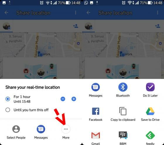 Sekarang jalankan aplikasi Google Maps pilih menu yang terletak di samping atau ketik lingkaran kecil berwarna