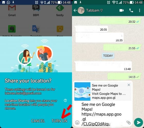 Kamu dapat mengatur berapa lama durasi waktu berbagi lokasi Google Maps akan memberikan tautan yang harus