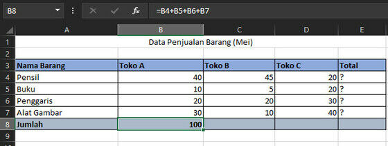 Penjumlah Ke Bawah Dengan C1803