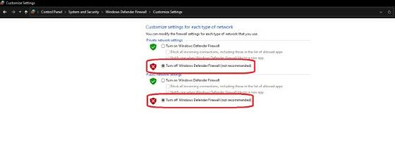 Cara Mematikan Firewall Pada Windows 7 8 10 Lewat Turn Off Windows Defender Firewall C10e1