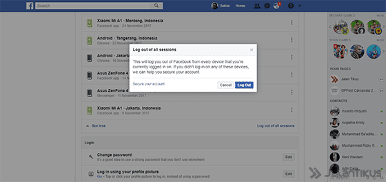 Cara Logout Facebook 5