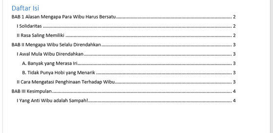 Cara Membuat Daftar Isi 8 581d1