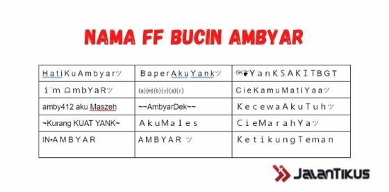 Nama FF Bucin Ambyar 1ed02