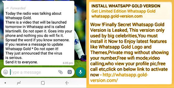 WhatsApp Gold Scam Bd83c