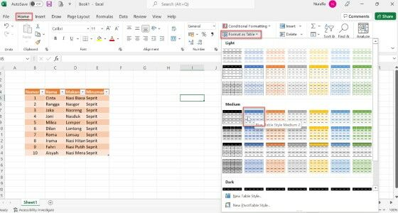 Buat Tabel Excel Dengan Format As Table 57a0c