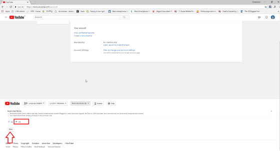 Cara Mematikan Mode Restricted Youtube 4 5147a