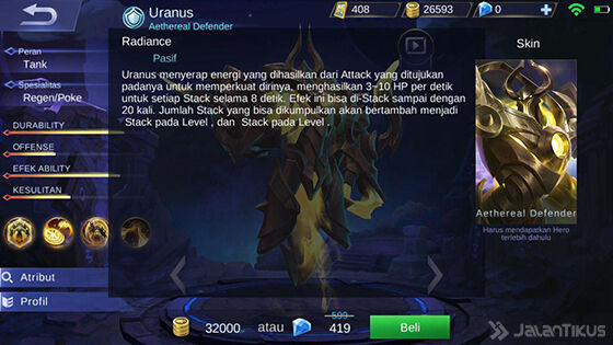 Skill Pasif Uranus - Radiance