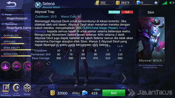Selena Mobile Legends Skill 1 Elven C1d90