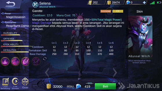 Selena Mobile Legends Skill 2 Abyssal 7a292