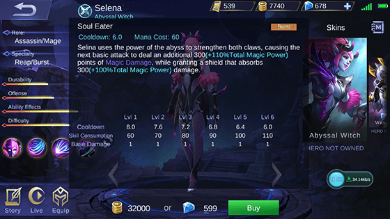 Skill 1 Selena Mobile Legends B 82814