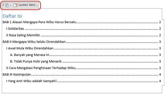 Cara Membuat Daftar Isi 9 376c2