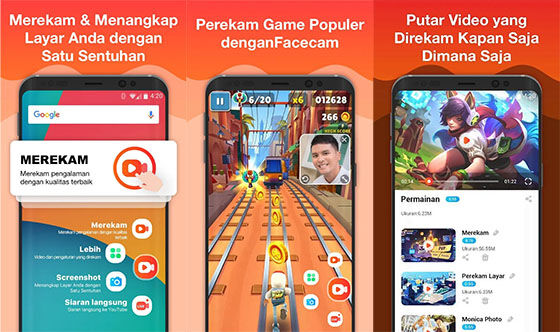 Aplikasi buat merekam layar hp