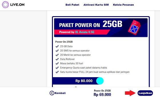 Paket Internet Live On Xl 5 451e5