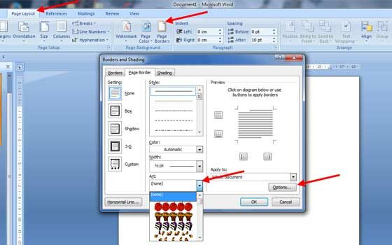 how to make a custom page border in word 2013