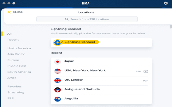 Download HMA VPN MOD Servers Aa366