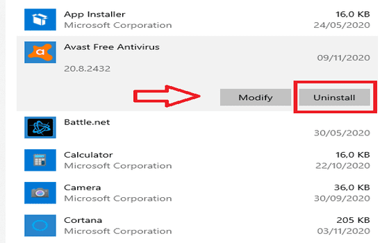 avast antivirus installer running