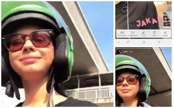 Potret Artis Indonesia Terkenal Yang Naik Ojek Online Yuki Kato De612