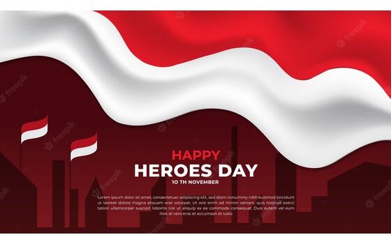 Happy Heroes Day With Waving Flag Indonesia Background 544963 895 02f87