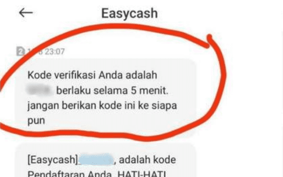 Kode Verifikasi EasyCash Ddb0c
