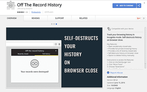 Menyimpan History Pada Incognito 1