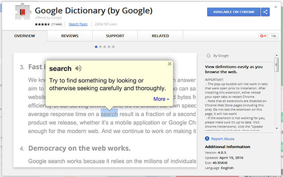 Google Dictionary