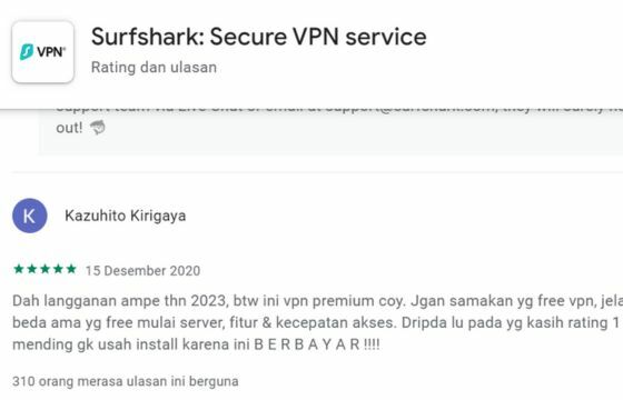 Testimoni Surfshark VPN 08d23