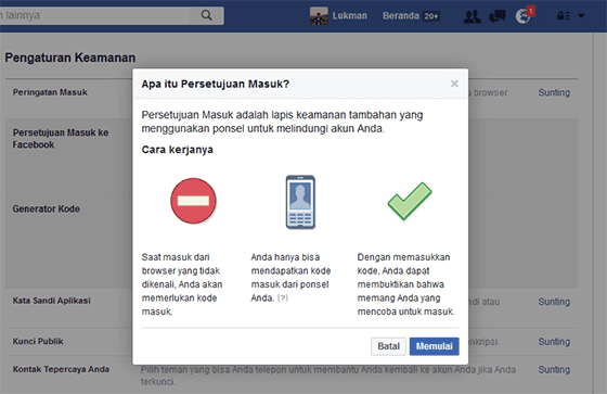 Gunakan Otentikasi Dua Langkah