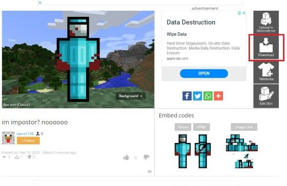 Download Skin Minecraft Frost Diamond Aad0e