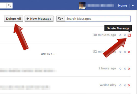 Cara Menghapus Pesan Facebook Sekaligus 1