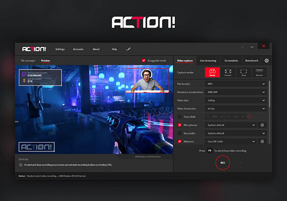 Aplikasi Perekam Layar Laptop Action B910d