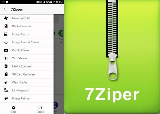 Tampilan Aplikasi 7zipper 4a8a8