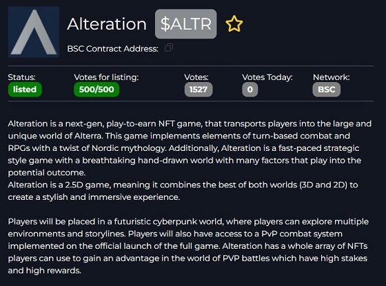Token ALTR Alteration D1e6c