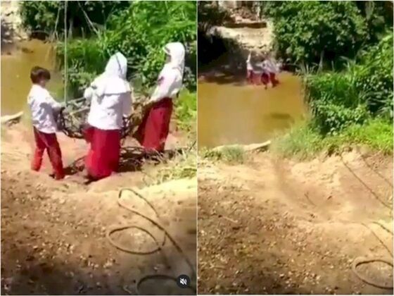 Viral Anak Sd Pakai Keranjang Terbang Seberangi Sungai Demi Bisa Pergi Ke Sekolah90 700 6c2ab