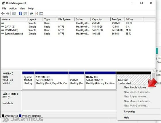 Cara Partisi Harddisk Tanpa Format 4