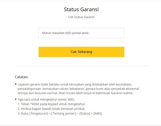 Cek Garansi Realme 1 06eae