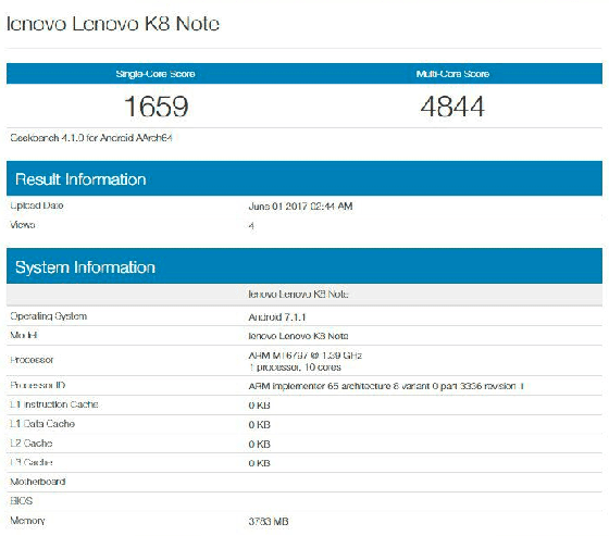 Lenovo K7 Note Bocor