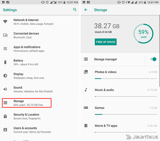 Periksa Kapasitas Memori Internal Smartphone Android