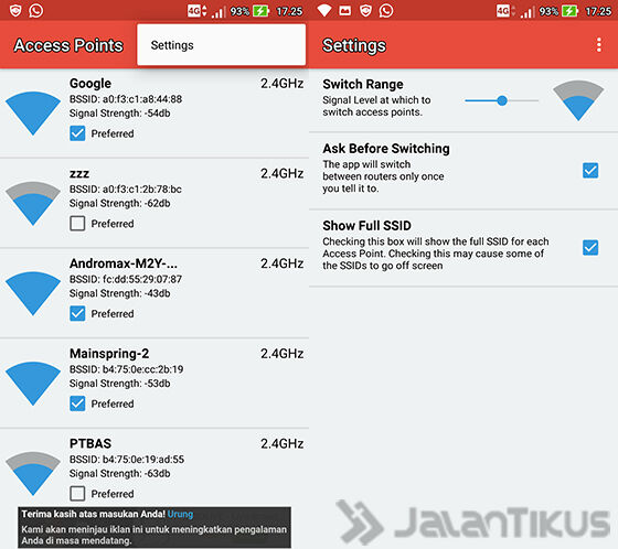 Menetapkan Batas Kekuatan Sinyal