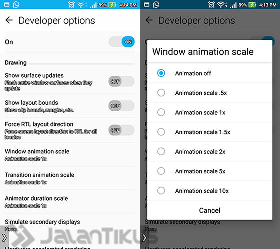 Cara Mempercepat Android Matikan Animasi