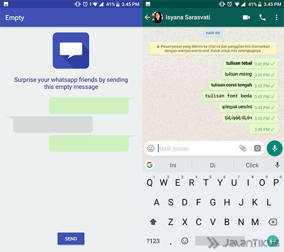 Cara Membuat Chat Kosong di WhatsApp