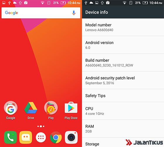 Spesifikasi Lenovo A6600 Plus 12