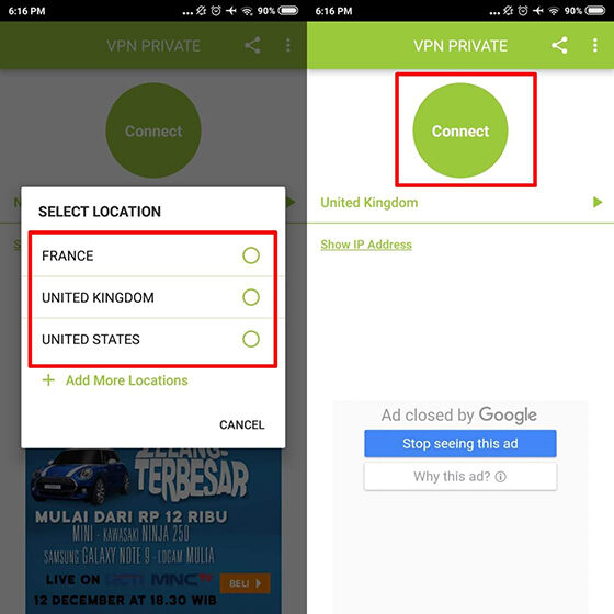 cara menggunakan vpn android