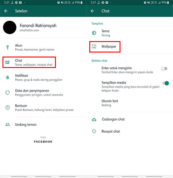 Cara pakai tema whatsapp