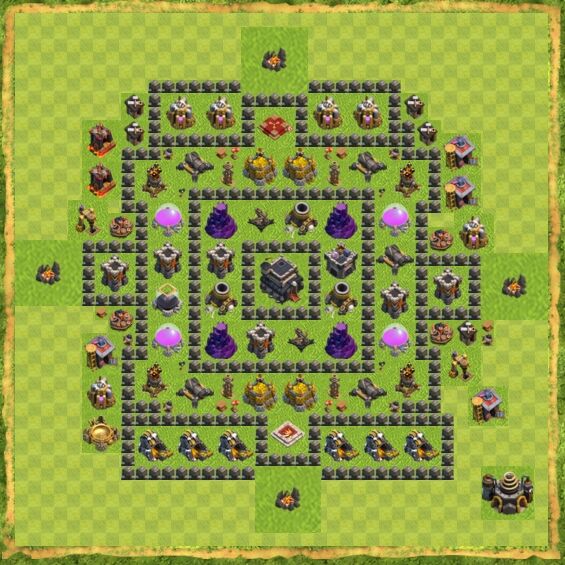 Base Defense Coc Th 9 54