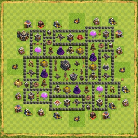 Base Defense Coc Th 9 60
