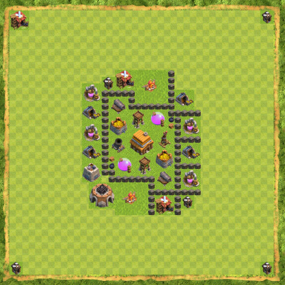 Base Defense Coc Th 4 19