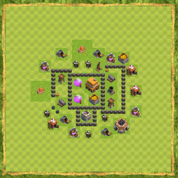 Base Defense Coc Th 4 8