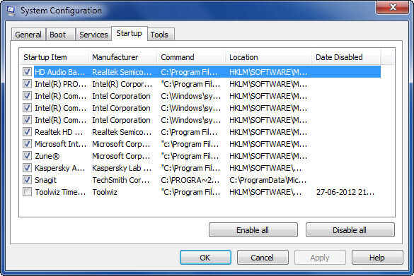 Msconfig Win7